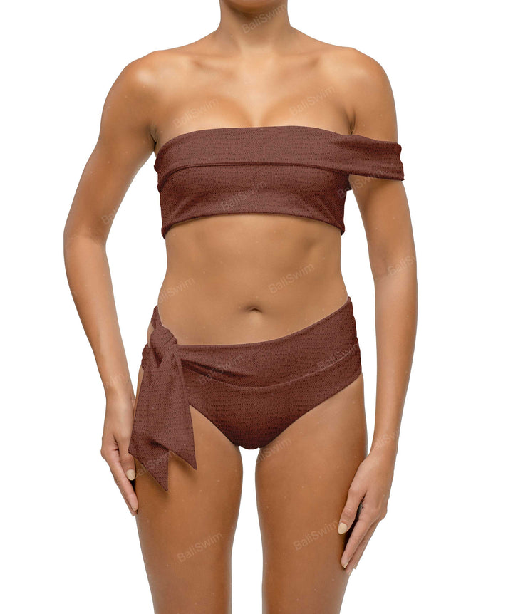 BSWS-T125 Asymetrical Off the Shoulder Bikini Top