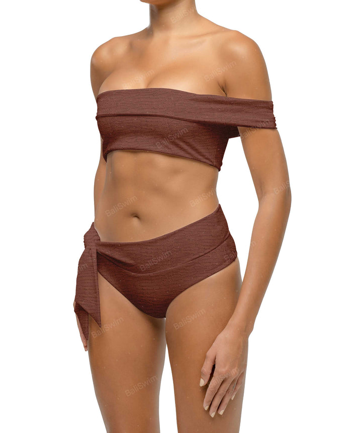 BSWS-T125 Asymetrical Off the Shoulder Bikini Top