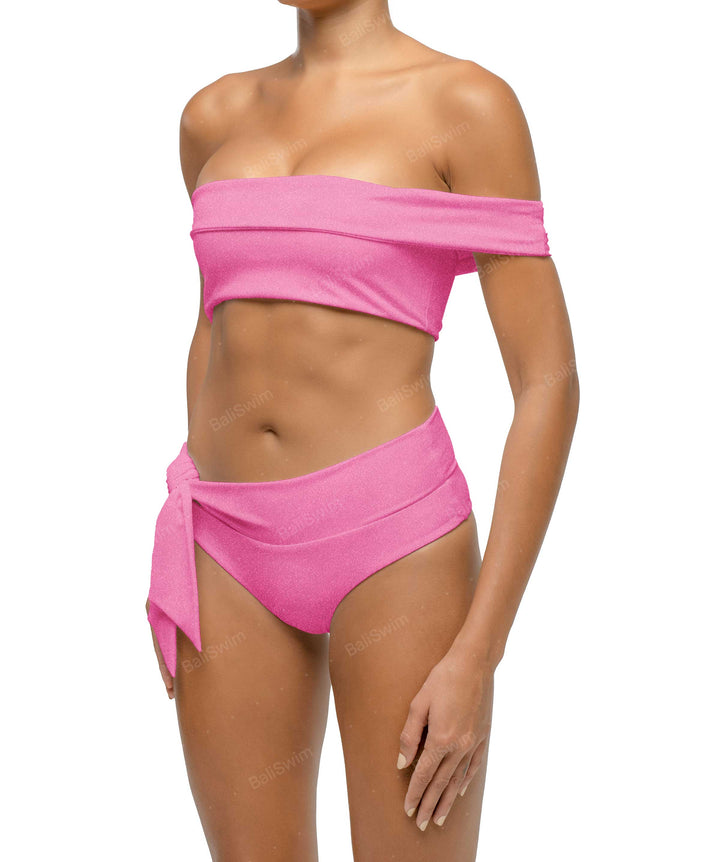 BSWS-T125 Asymetrical Off the Shoulder Bikini Top