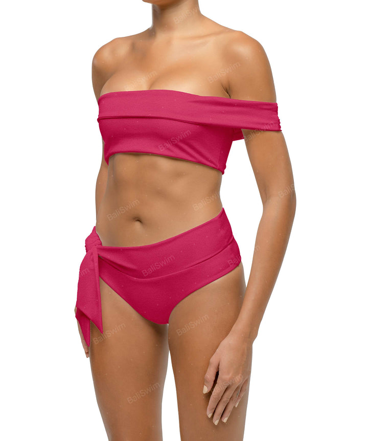 BSWS-T125 Asymetrical Off the Shoulder Bikini Top