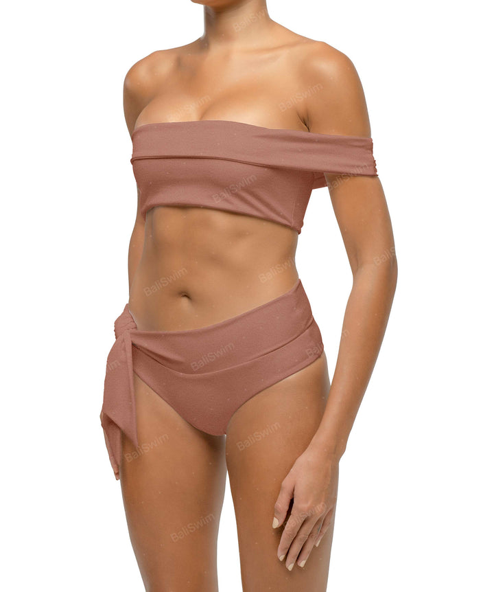BSWS-T125 Asymetrical Off the Shoulder Bikini Top