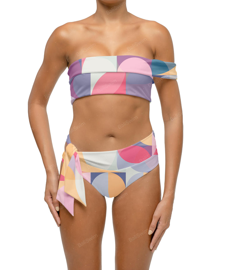 BSWS-T125 Asymetrical Off the Shoulder Bikini Top