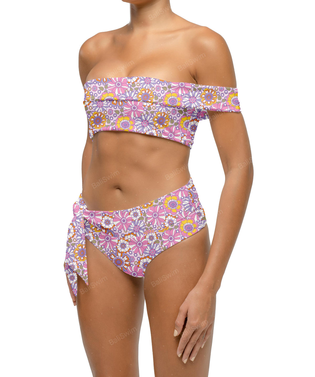BSWS-T125 Asymetrical Off the Shoulder Bikini Top