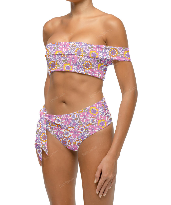 BSWS-T125 Asymetrical Off the Shoulder Bikini Top