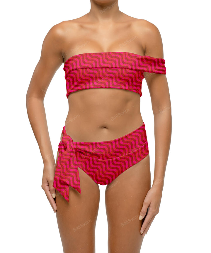 BSWS-T125 Asymetrical Off the Shoulder Bikini Top