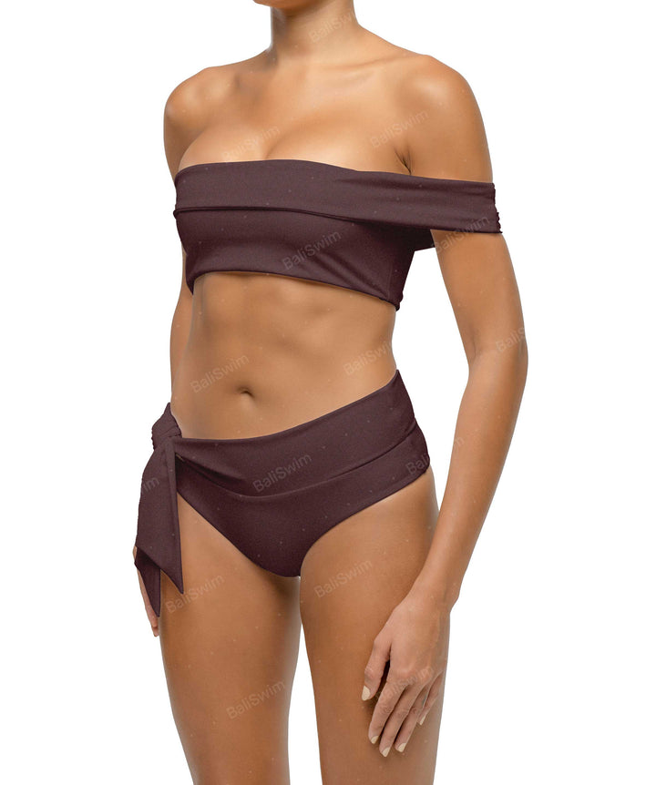 BSWS-T125 Asymetrical Off the Shoulder Bikini Top