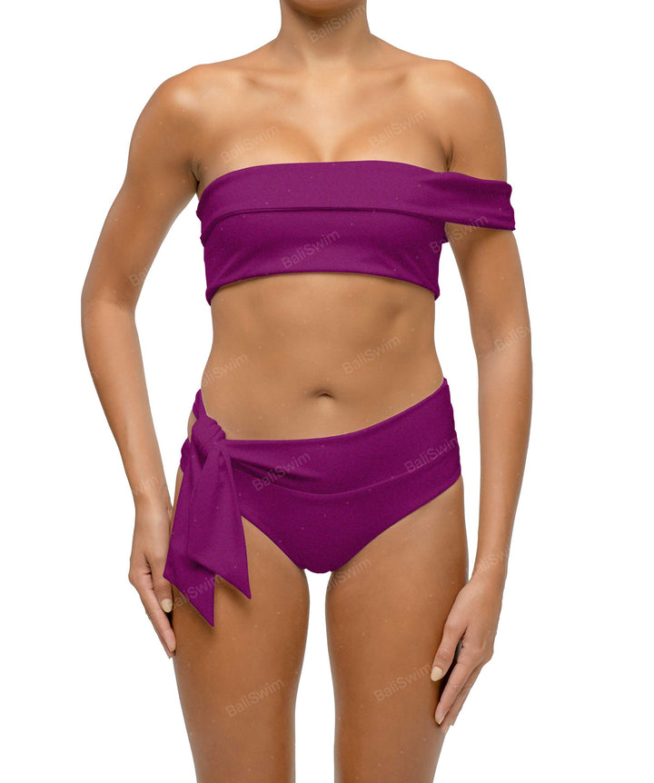 BSWS-T125 Asymetrical Off the Shoulder Bikini Top