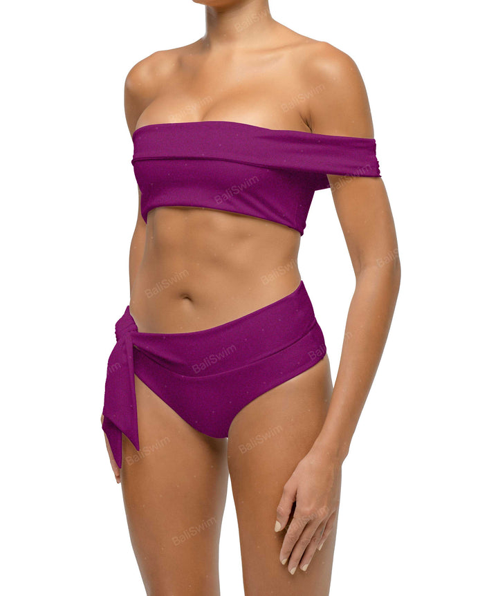 BSWS-T125 Asymetrical Off the Shoulder Bikini Top