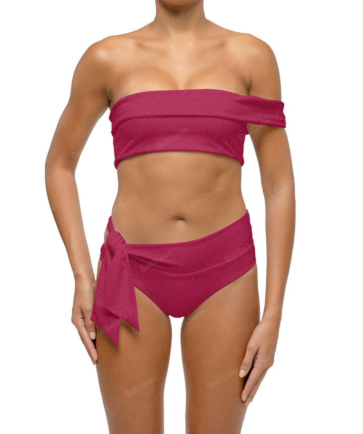BSWS-T125 Asymetrical Off the Shoulder Bikini Top