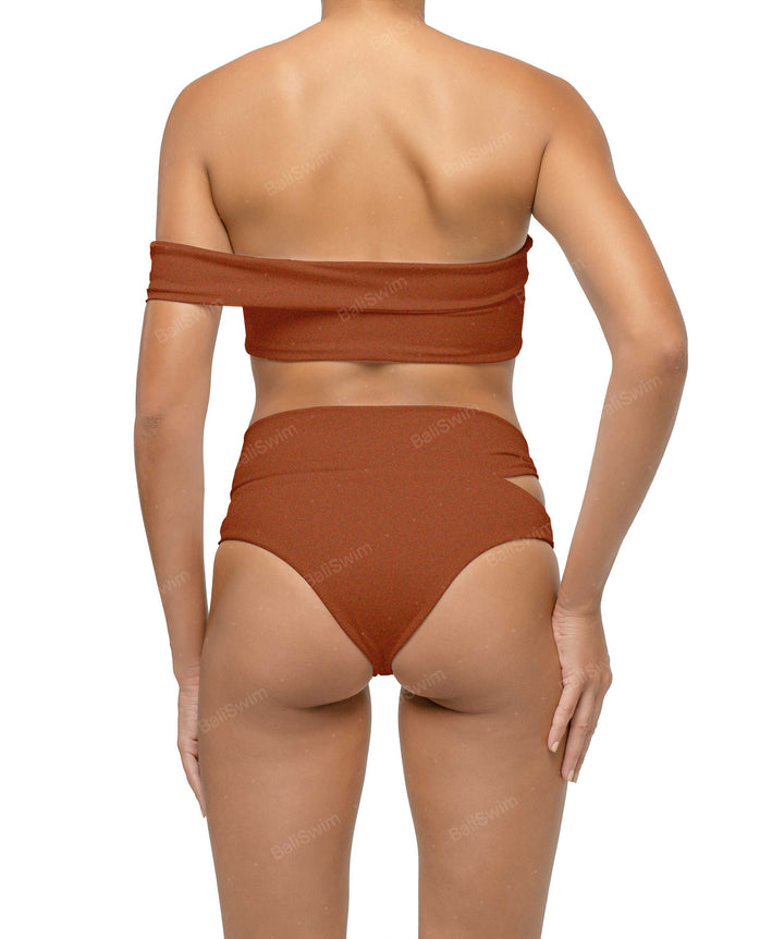 BSWS-T125 Asymetrical Off the Shoulder Bikini Top