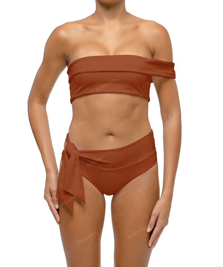 BSWS-T125 Asymetrical Off the Shoulder Bikini Top