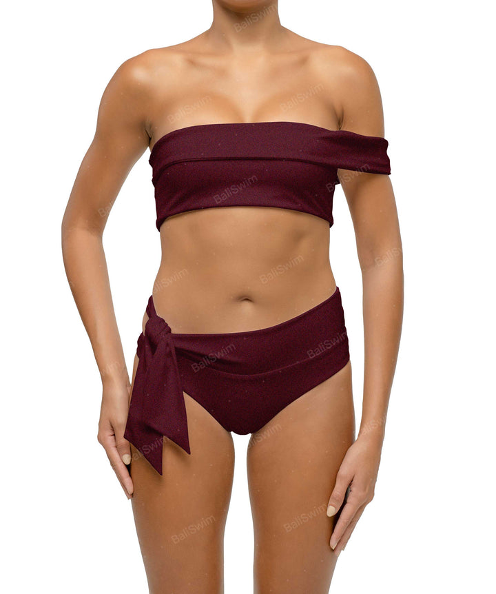 BSWS-T125 Asymetrical Off the Shoulder Bikini Top
