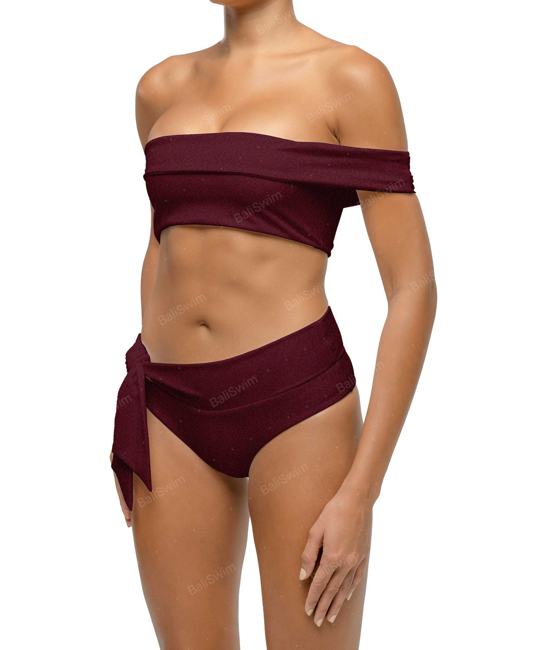 BSWS-T125 Asymetrical Off the Shoulder Bikini Top