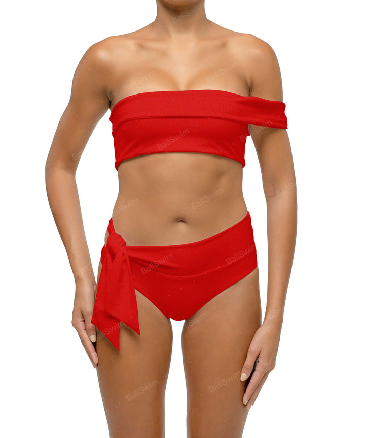 BSWS-T125 Asymetrical Off the Shoulder Bikini Top