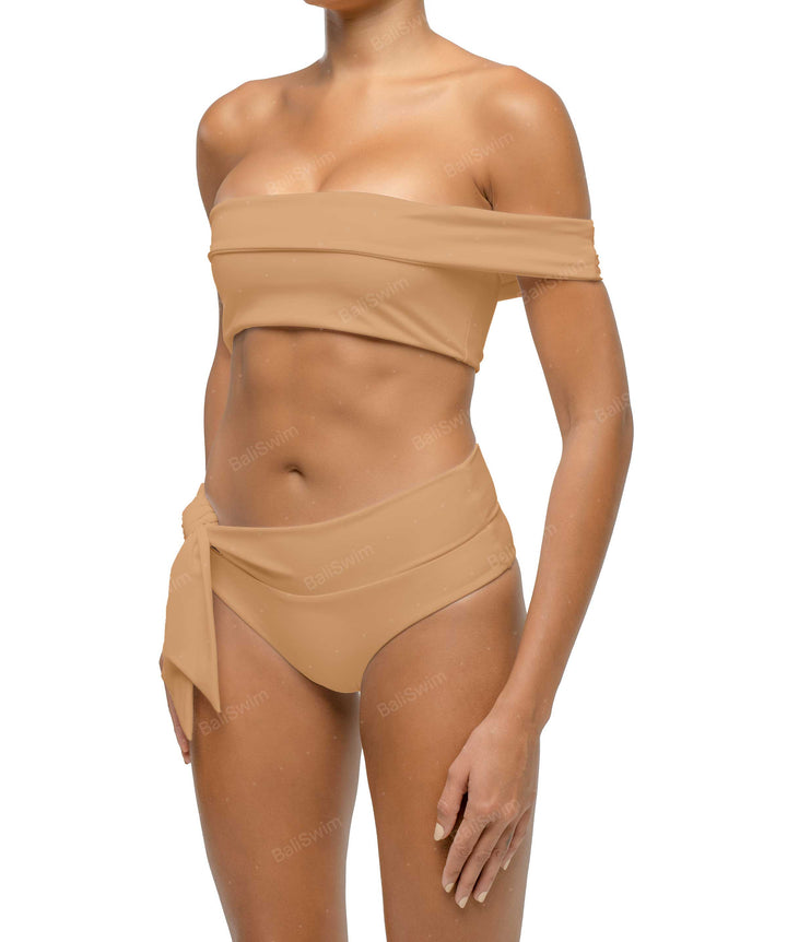 BSWS-T125 Asymetrical Off the Shoulder Bikini Top