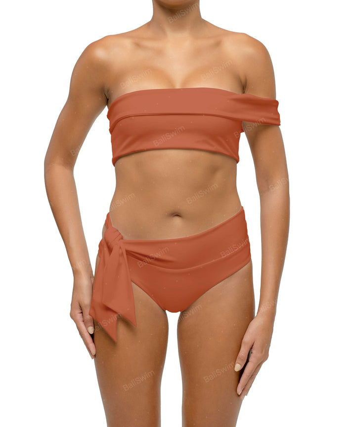 BSWS-T125 Asymetrical Off the Shoulder Bikini Top