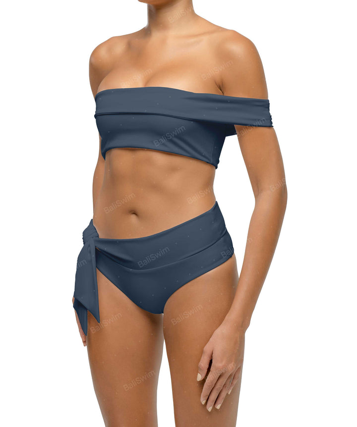 BSWS-T125 Asymetrical Off the Shoulder Bikini Top