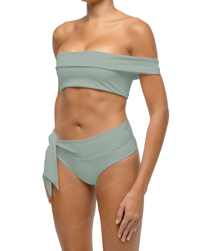 BSWS-T125 Asymetrical Off the Shoulder Bikini Top