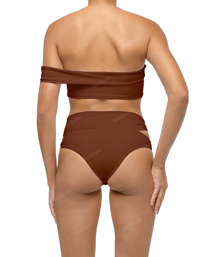 BSWS-T125 Asymetrical Off the Shoulder Bikini Top