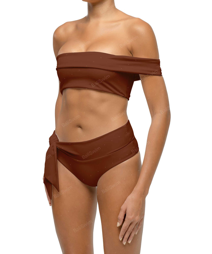 BSWS-T125 Asymetrical Off the Shoulder Bikini Top