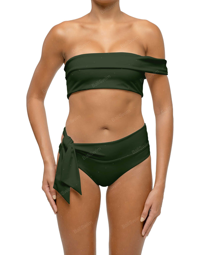 BSWS-T125 Asymetrical Off the Shoulder Bikini Top