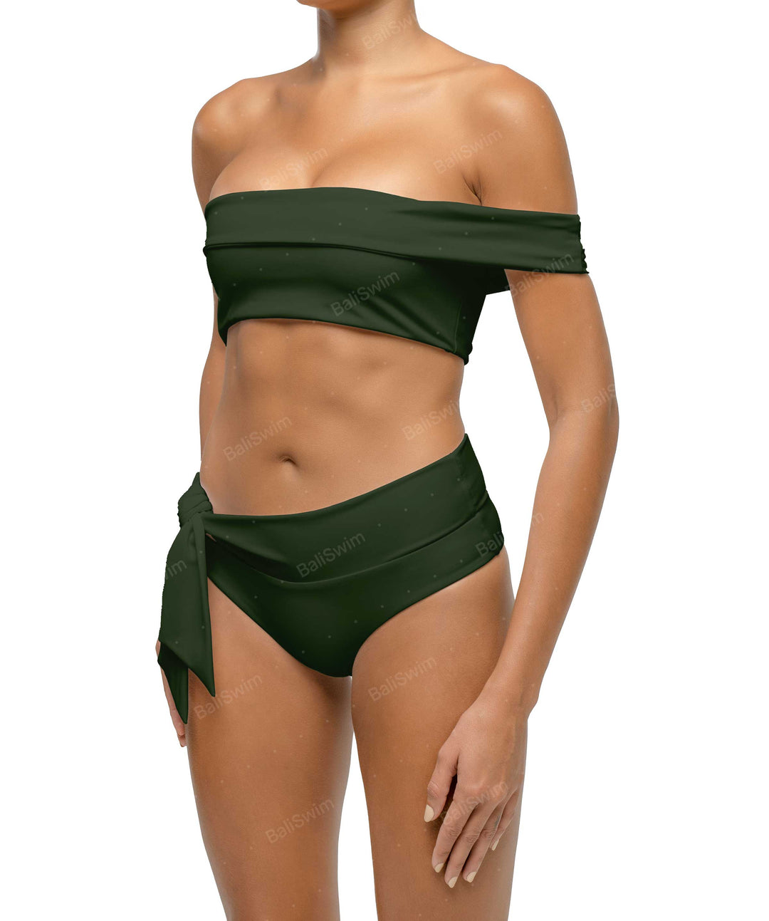 BSWS-T125 Asymetrical Off the Shoulder Bikini Top