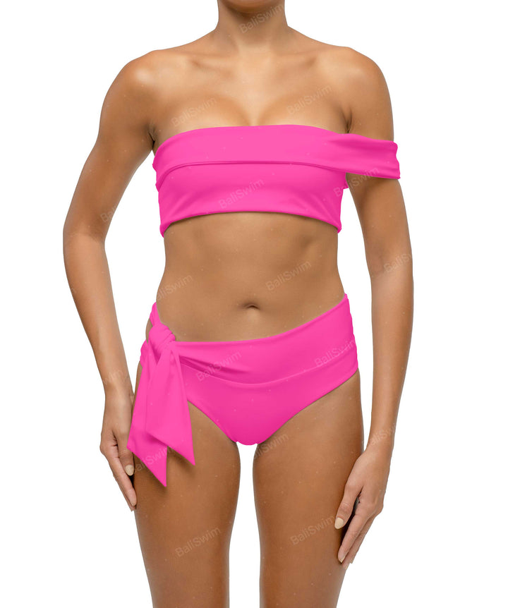 BSWS-T125 Asymetrical Off the Shoulder Bikini Top