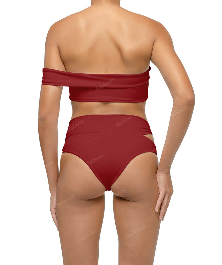 BSWS-T125 Asymetrical Off the Shoulder Bikini Top