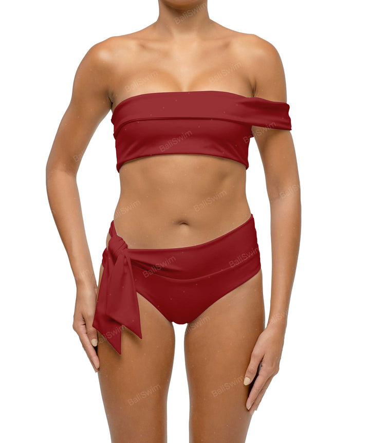 BSWS-T125 Asymetrical Off the Shoulder Bikini Top