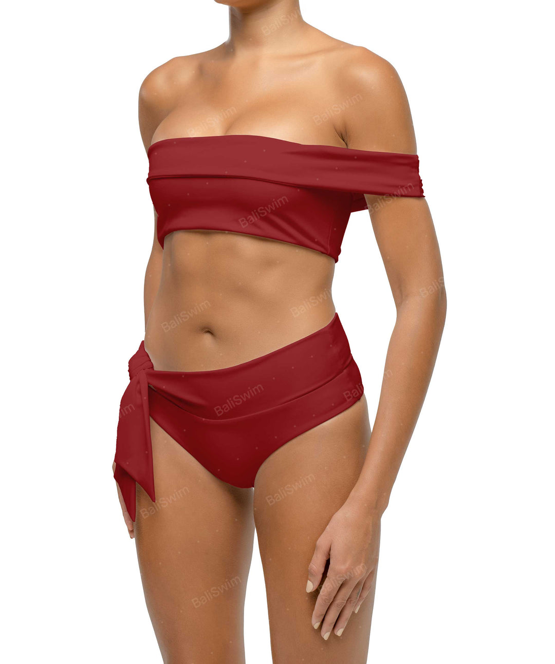 BSWS-T125 Asymetrical Off the Shoulder Bikini Top