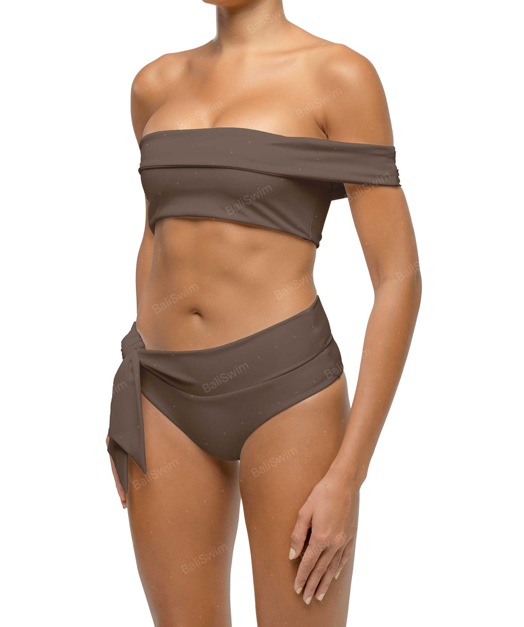 BSWS-T125 Asymetrical Off the Shoulder Bikini Top