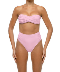 BSWS-T127 Shirred Twisted Front Bandeau Top