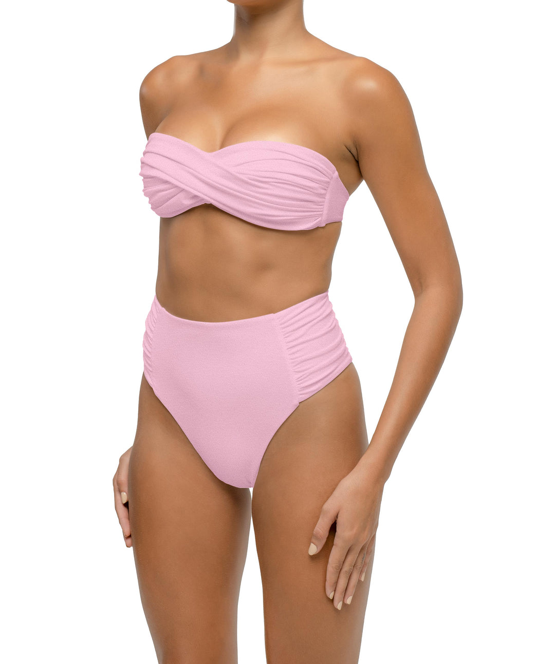 BSWS-T127 Shirred Twisted Front Bandeau Top