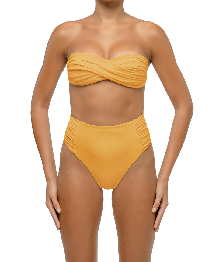 BSWS-T127 Shirred Twisted Front Bandeau Top