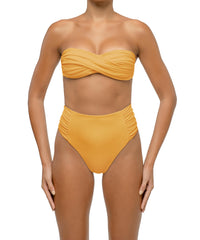 BSWS-T127 Shirred Twisted Front Bandeau Top