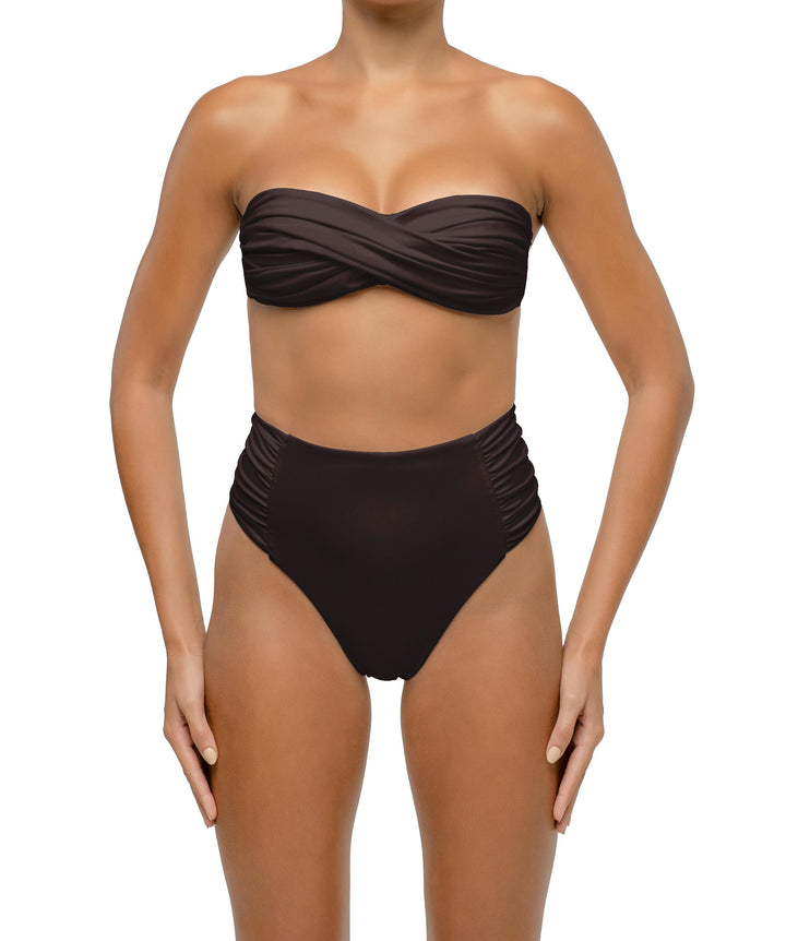 BSWS-T127 Shirred Twisted Front Bandeau Top