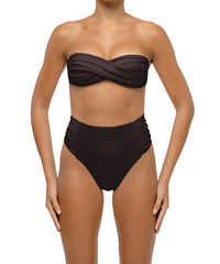 BSWS-T127 Shirred Twisted Front Bandeau Top