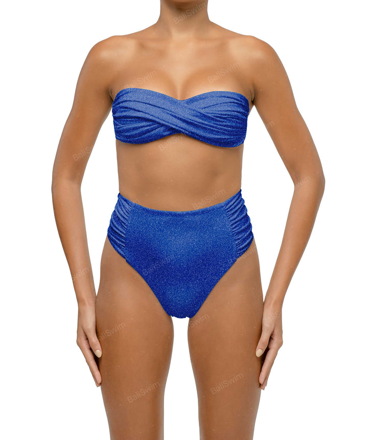 BSWS-B127 Ruched High Waist Bikini Bottom