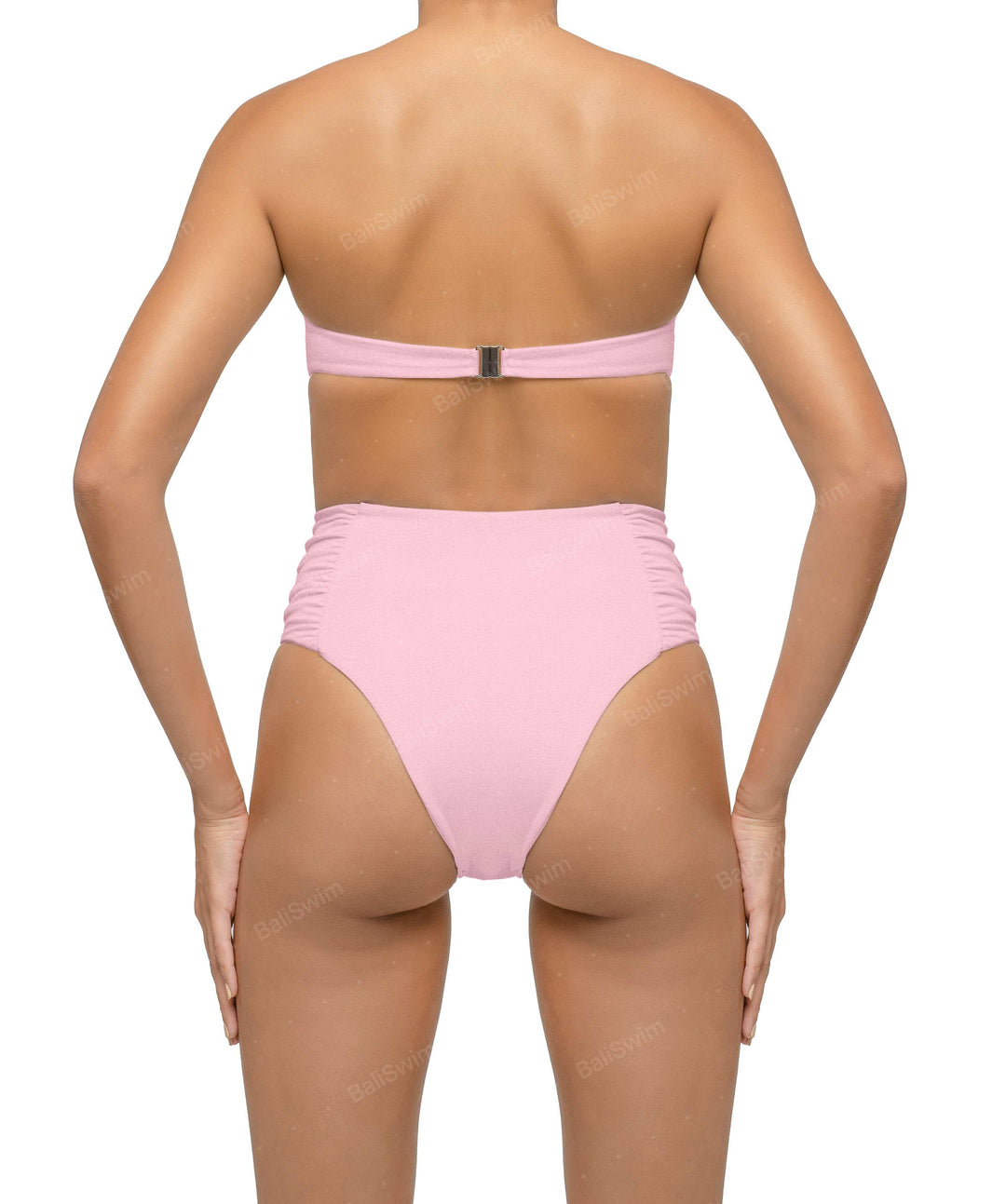 BSWS-B127 Ruched High Waist Bikini Bottom