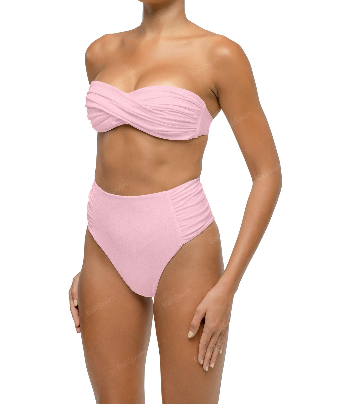 BSWS-B127 Ruched High Waist Bikini Bottom