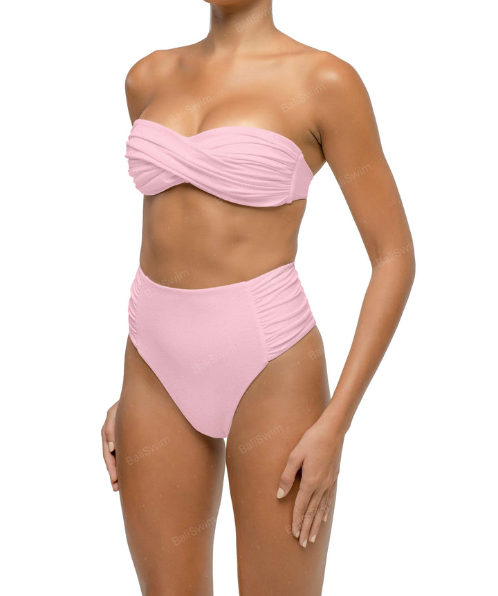 BSWS-B127 Ruched High Waist Bikini Bottom