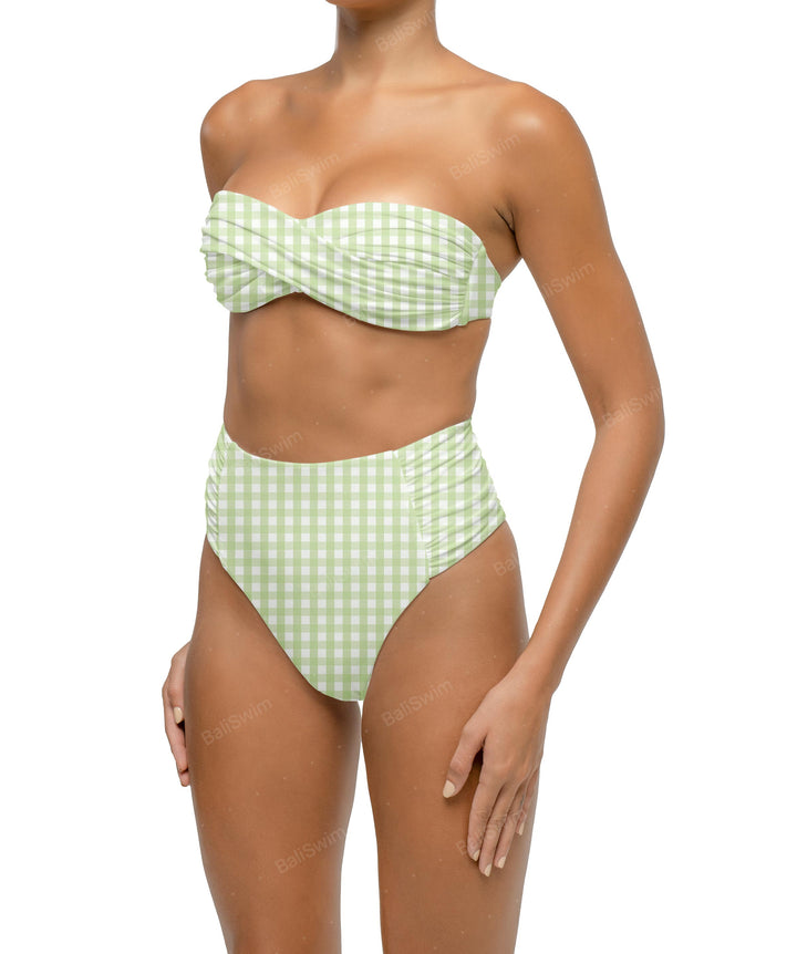 BSWS-B127 Ruched High Waist Bikini Bottom