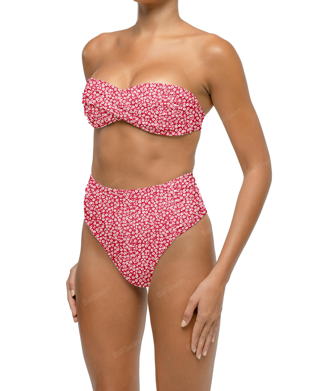 BSWS-B127 Ruched High Waist Bikini Bottom