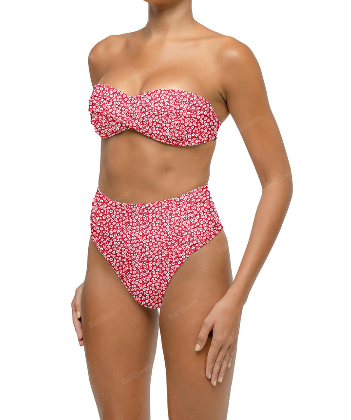 BSWS-B127 Ruched High Waist Bikini Bottom