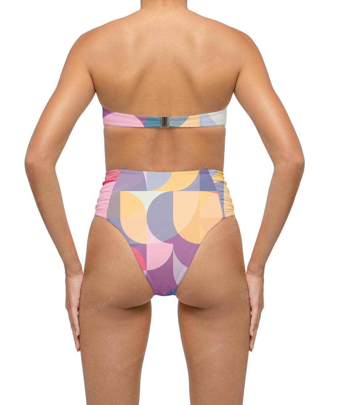 BSWS-B127 Ruched High Waist Bikini Bottom