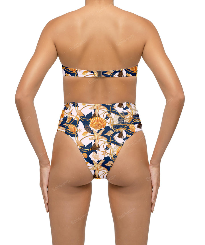 BSWS-B127 Ruched High Waist Bikini Bottom