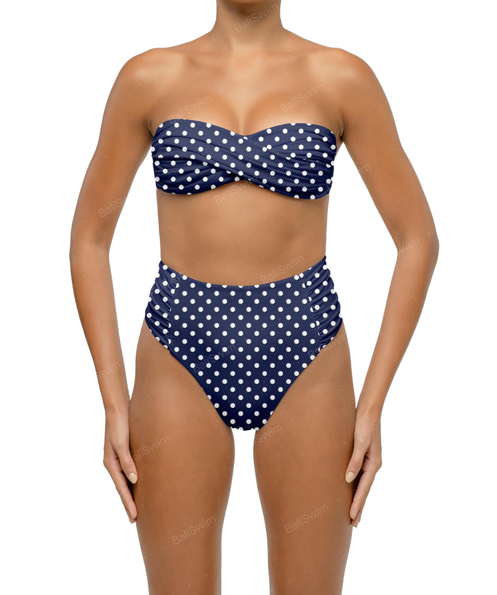 BSWS-B127 Ruched High Waist Bikini Bottom