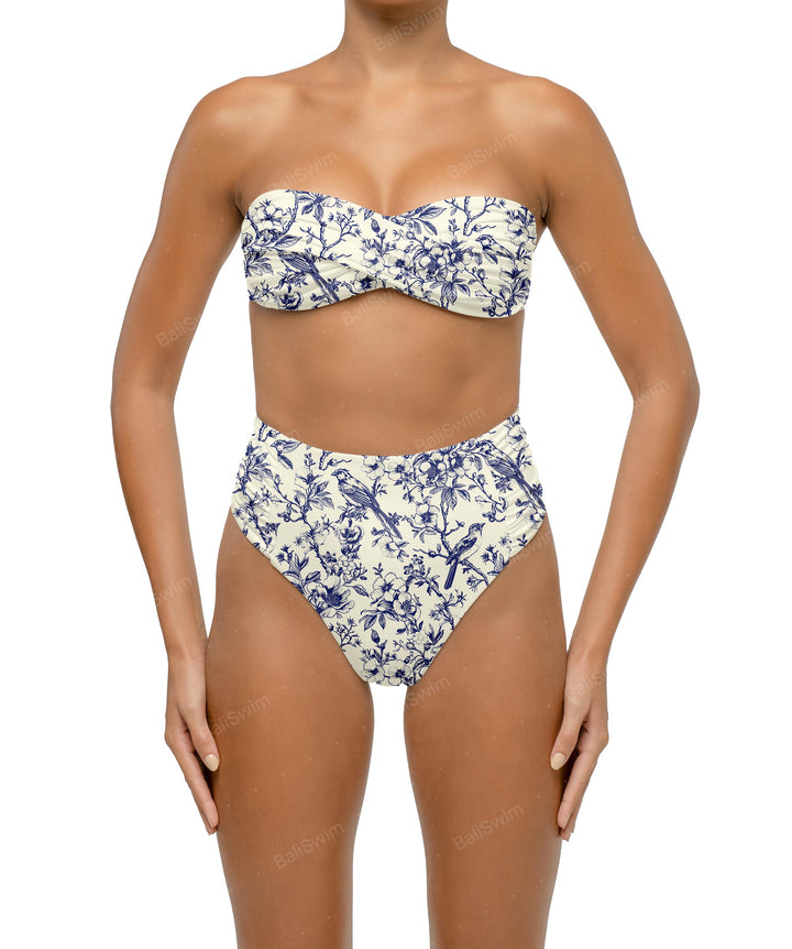 BSWS-B127 Ruched High Waist Bikini Bottom