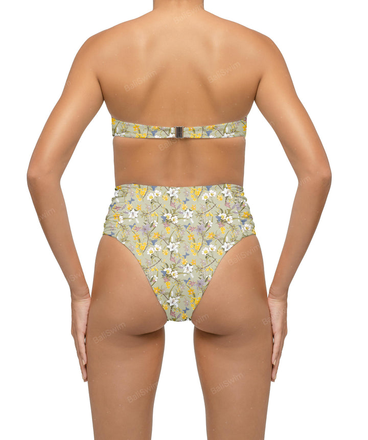 BSWS-B127 Ruched High Waist Bikini Bottom
