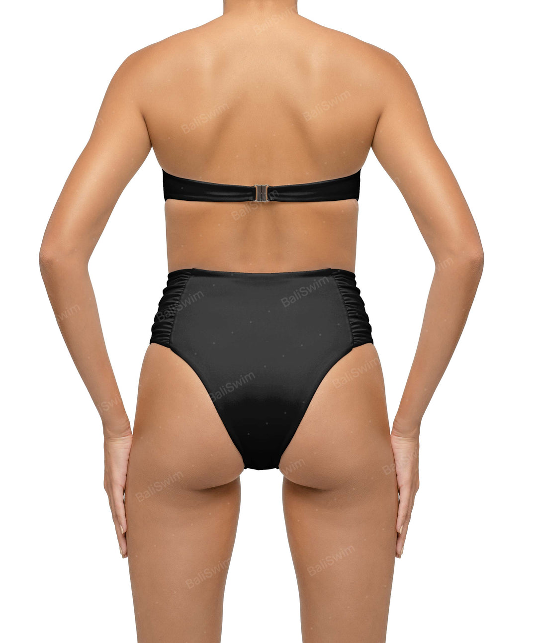 BSWS-B127 Ruched High Waist Bikini Bottom